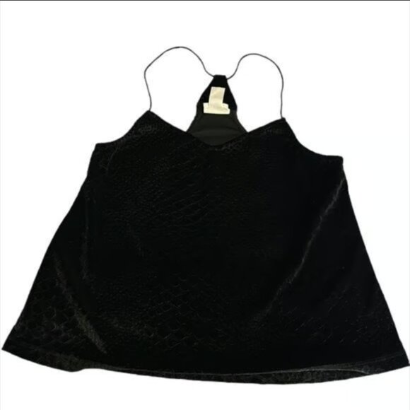 Black Spaghetti Strap Sleeveless Blouse Size Medium EUC #M-046 - Picture 1 of 4